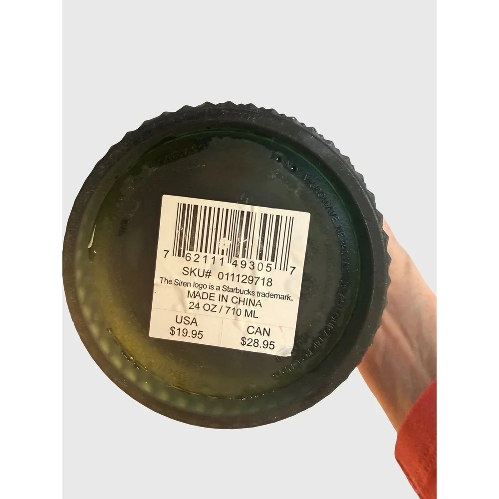 Starbucks Green Studded Cold Cup Tumbler 24 oz | Siren Logo | With Straw - Picture 2 of 5